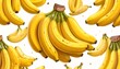 © umbubs - A vibrant, close-up shot showcasing a bunch of ripe, yellow bananas with a white background.