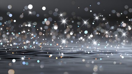 Wall Mural - glittering water surface with sparkles and reflections creating an abstract bokeh background