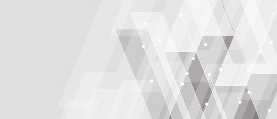 Wall Mural - Abstract background modern technology white and gray square geometric overlapping with lines