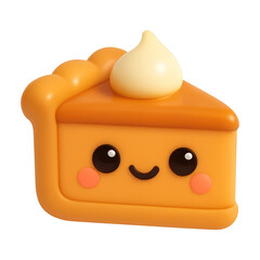 Wall Mural - png cute pie slice illustration smiling.
