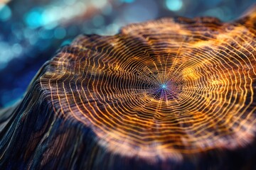 Wall Mural - intricate spiderweb-like pattern on a dark, textured surface, glowing with warm light.