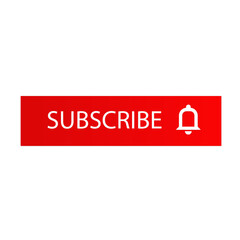 minimal flat design red subscribe button icon