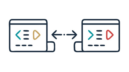 Website development interface, showcasing coding and programming elements for web applications and digital design projects