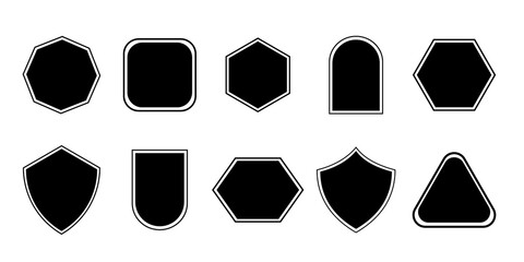 set of black and white labels