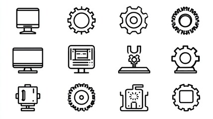 Collection of Technology & Gear Icons