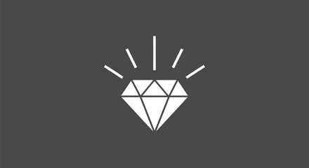 Wall Mural - Sparkling Diamond Gemstone Icon Symbol of Luxury and Value.
