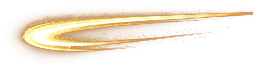 Canvas Print - png golden light curve lines sparkle golden effect.