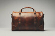© xadartstudio - Brown leather duffel bag stylish travel luggage handcrafted quality