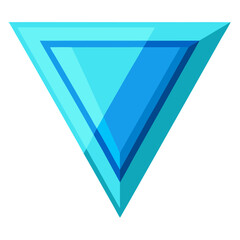 Glossy sky blue triangle geometric shape design