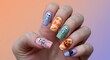 © danang - Halloween Nail Art with Skeletons and Pumpkins.