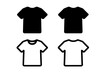 © icon_art - Black and White T-Shirt Silhouettes, Minimalist flat design