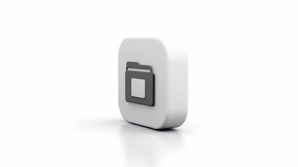 Dynamic 3D Folder Icon Animation: Clean White Background