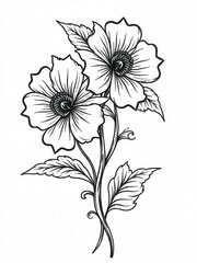  flowers stencil vector 