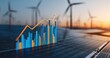 © Chika - Growing graph on solar panels, wind turbines in background