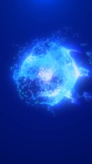 Wall Mural - abstract glowing blue digital sphere with particle effects, symbolizing technology, data, and futuri