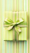 © MD - Lime Green Striped Gift Box with Bow Close Up