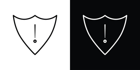 Wall Mural - Shield exclamation icons, vector best stroke icon EPS
