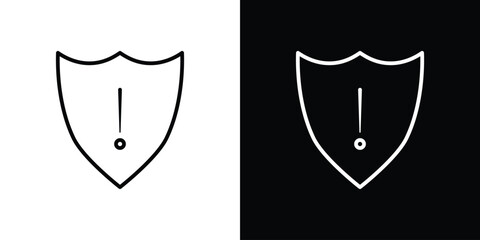 Wall Mural - Shield exclamation icons, vector best stroke icon EPS
