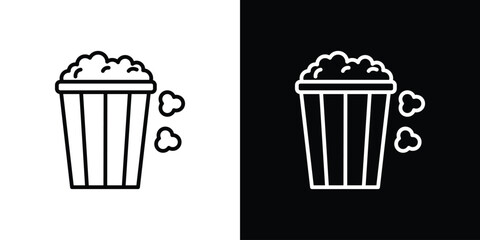 Popcorn icons, vector best stroke icon EPS