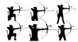 © Thiago - Archery silhouettes showcase focus, precision, and skill in various stance