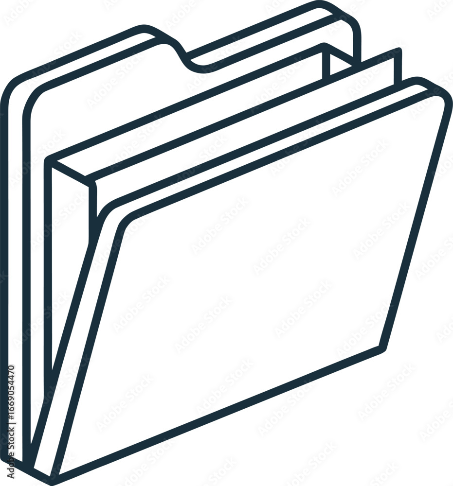 Clean and modern folder icon for digital organization and file ...