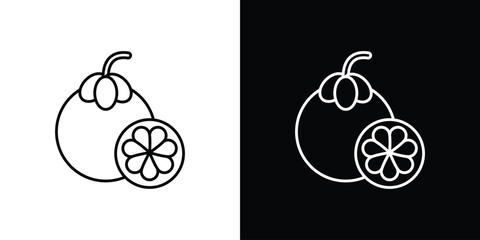 Mangosteen icon. Simple element illustration.