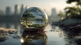 City and Nature Harmony a Globe within a Globe urban and rural fusion