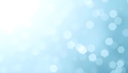 Light blue bokeh background with hexagonal highlights.