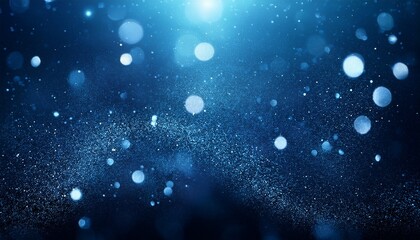 deep blue abstract background sparkling lights glowing particles bokeh effect celestial dust shimmering mystical bright dark aquatic underwater ocean sea