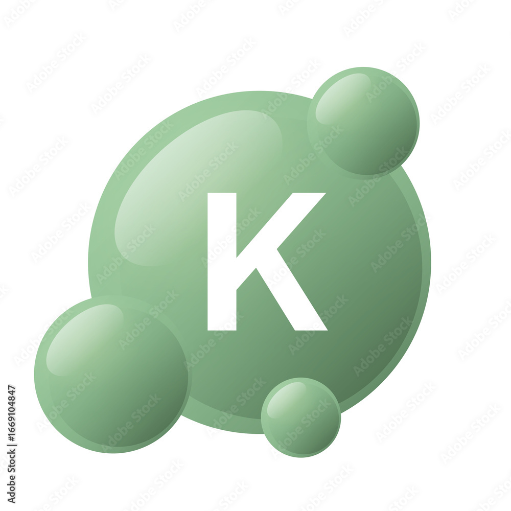 Potassium Icon - K Mineral Electrolyte Flat Vector Illustration Stock ...