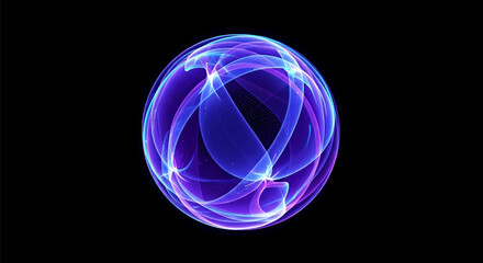 Futuristic vibrant glowing sphere vector illustration icon design