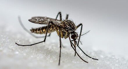Closeup photo of a frozen mosquito macro 35mm