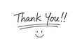 © Cyros - A Handwritten Thank You Message with Smiley Face.