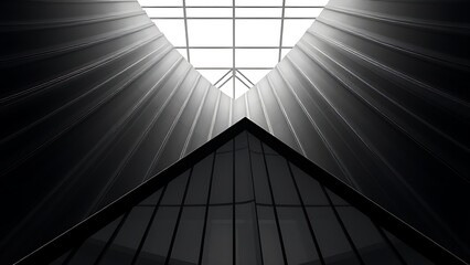 Abstract geometric lines forming an architectural pattern, monochromatic gradient creating a modern aesthetic.