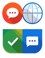 Global Communication Icons, Digital Design, Web