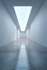 Wall Mural - Modern Minimalist Empty Hallway in Contemporary Building Design