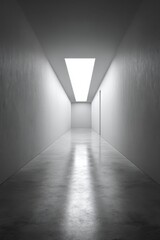 Wall Mural - Long Empty Hallway in Modern Minimalist Building Interior Design