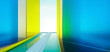 © jamesteohart - 3d rendering glass walls framing bright stage with reflective floor