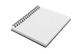 © Freya - Isolated Angled View of a Ring-Bound Graph Paper Notebook with Blank Pages on a White Background, Perfect for Presentations and Design Mockups