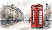 ロンドンの赤い電話ボックスのアート 無料画像 - Public Domain Pictures
