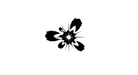 Wall Mural - abstract black ink splatter, explosion, burst, radial, dynamic, energy, motion, design element, arti