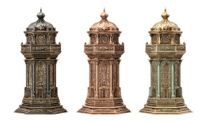 Intricate Decorative Pedestal with Unique Design on Transparent Background