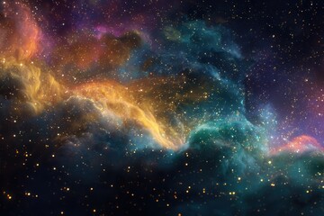 Wall Mural - Colorful abstract universe background showcasing vibrant galaxies and swirling cosmic clouds in an infinite space setting