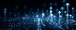 © Xiaoxiao - Digital background with glowing arrows pointing upwards on dark blue light track symbolizing technology progress and growth.