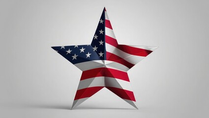 Three dimensional star with American flag pattern United States