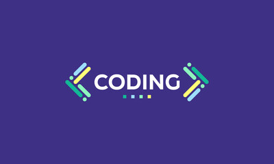 Colorful Coding logo designs template, Modern code logo for programmer