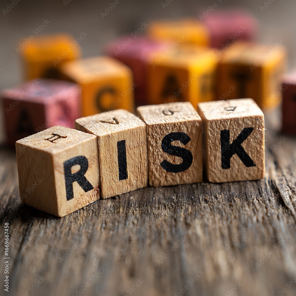 Understanding risk management concept wooden blocks risk assessment and ...