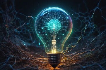 Wall Mural - Neural Spark. Generative AI. 