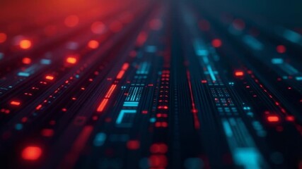 A computer screen with red and blue lights