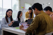 © David - Professional Asian Business Team Collaboration in a Modern Office Environment business concept